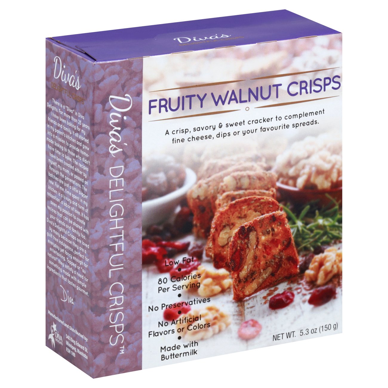 Diva's Delightful Fruity Walnut Crisps Shop Crackers & Breadsticks at