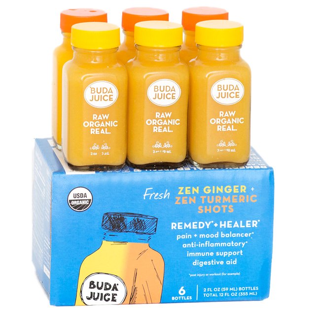 Buda Juice Organic Zen Ginger & Zen Turmeric ColdPressed Shots, 6 ct