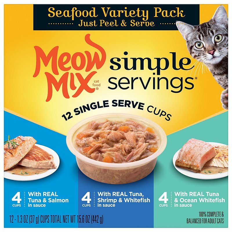 Meow Mix Simple Servings Seafood Wet Cat Food Variety Pack - Shop Cats ...