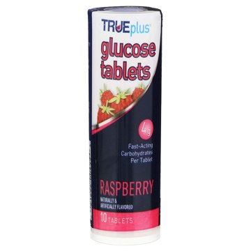 TRUEplus Raspberry Glucose Tablets, 10 ct