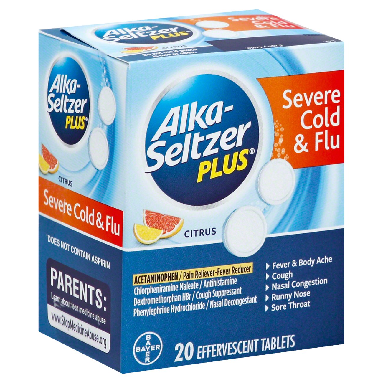 Alka-Seltzer Plus Severe Cold & Flu Citrus Tablets - Shop Cough, Cold