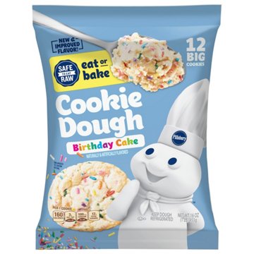 Pillsbury Ready to Eat or Bake Cookie Dough - Birthday Cake, 12 ct