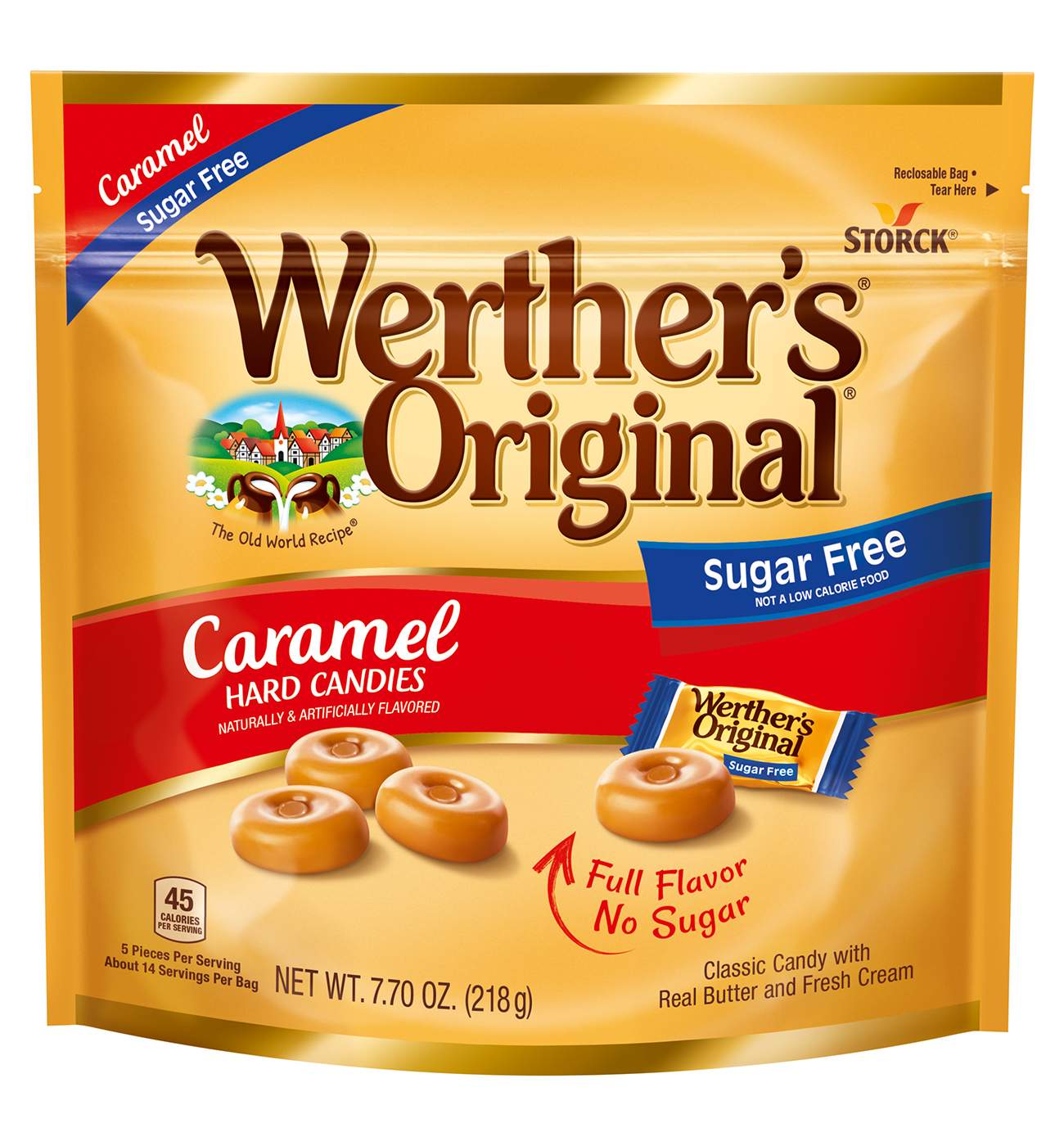 Werther's Original Sugar Free Caramel Hard Candies; image 1 of 3