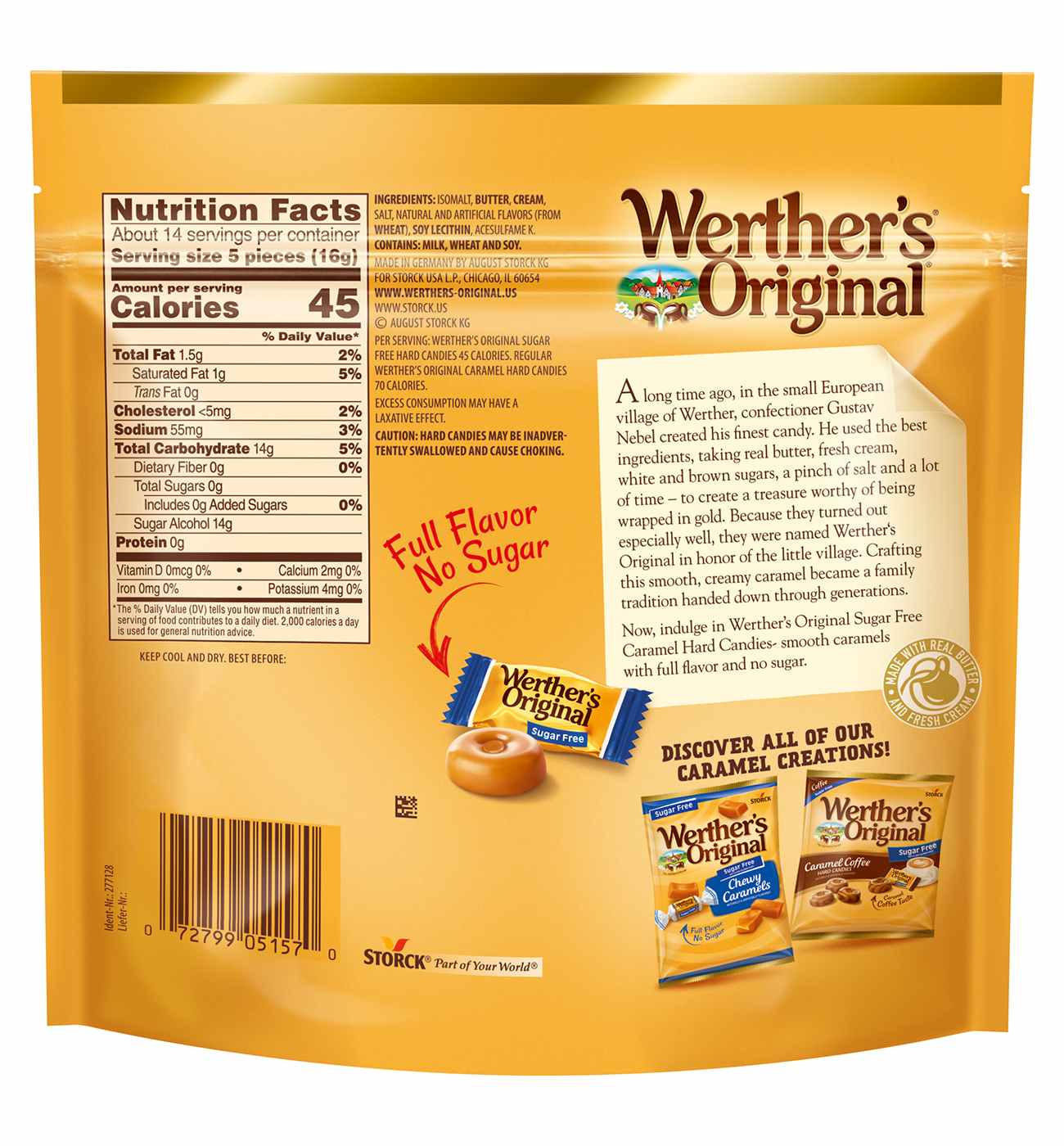 Werther's Original Sugar Free Caramel Hard Candies; image 3 of 3