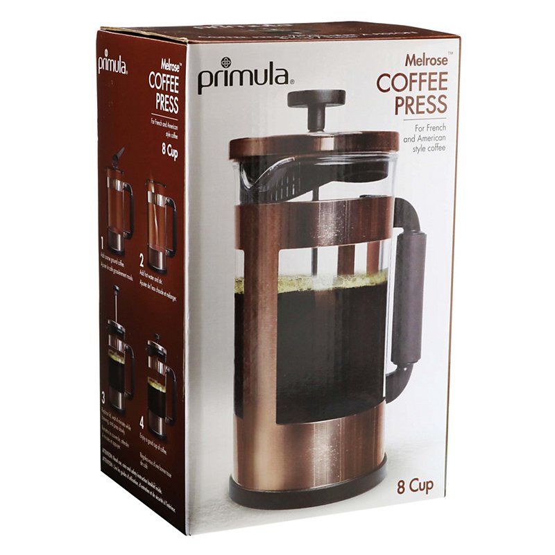 Primula PCCP-6508 Melrose 8 Cup Coffee Press Copper Measuring Spoon Included 