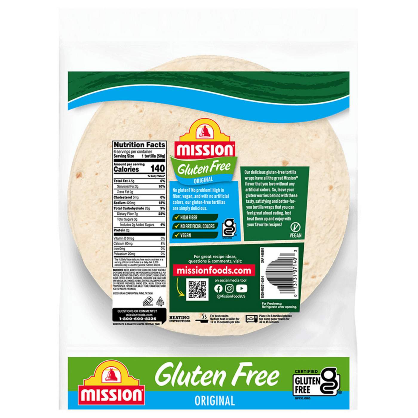 Mission Gluten Free Soft Taco Tortilla Wraps 6 Count; image 8 of 10