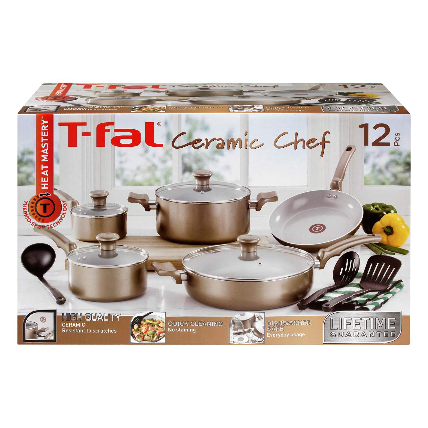 T-fal Ceramic Chef Cookware Set - Champagne; image 1 of 2