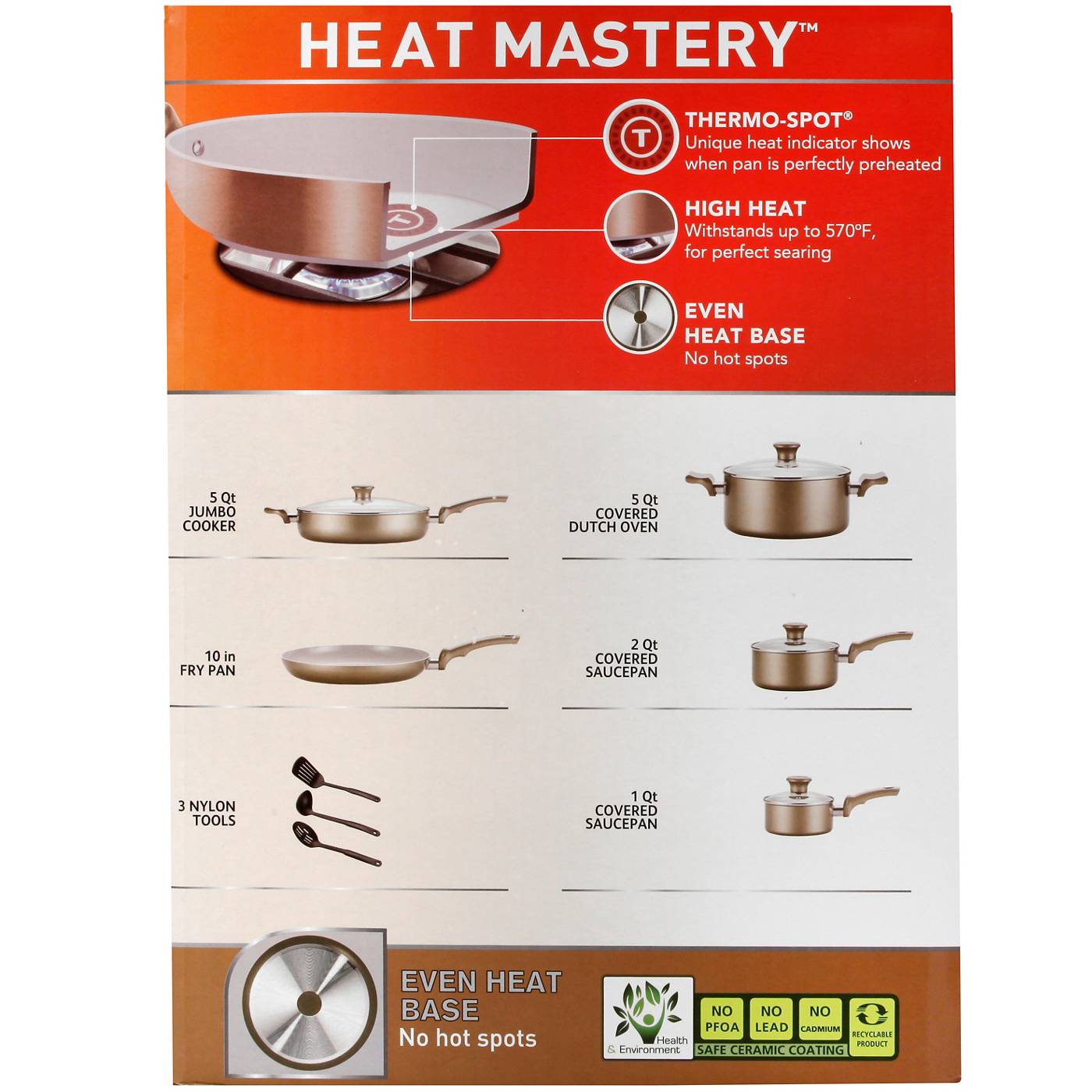 T-fal Ceramic Chef Cookware Set - Champagne; image 2 of 2