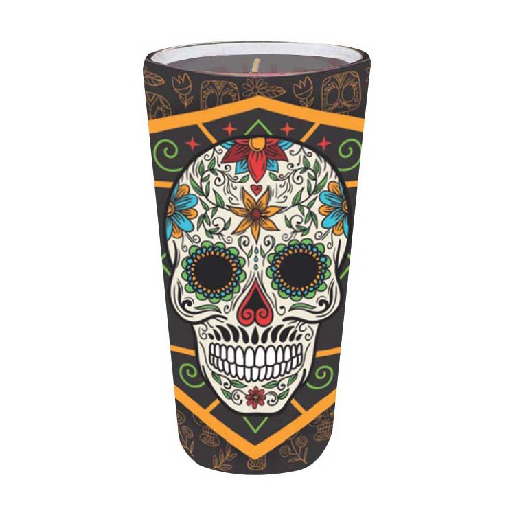 Veladora Aromatica Day Of The Dead Candle White Skull Black - Shop ...