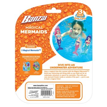 Banzai Magical Mermaids Dive Toys, 3 pc