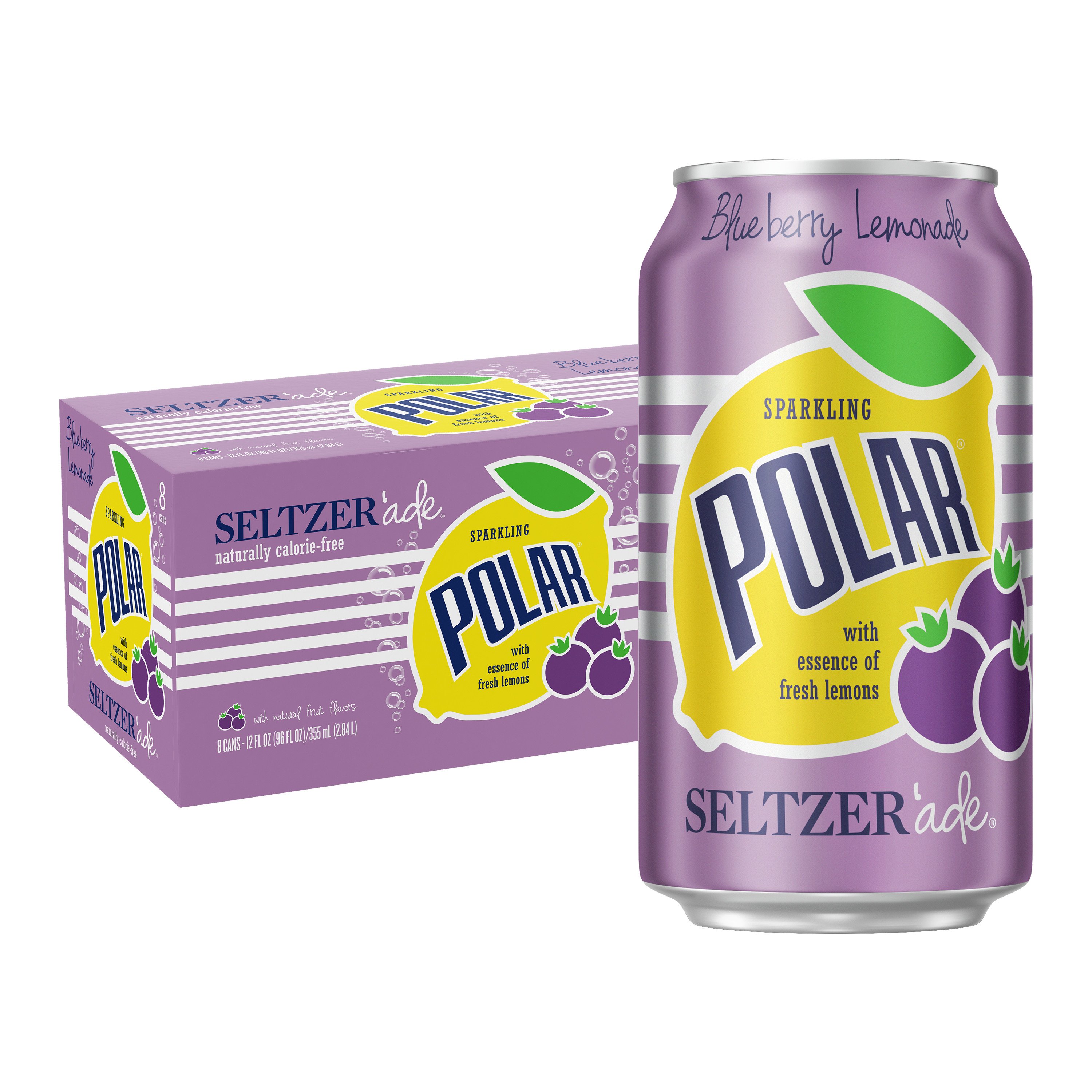 Polar Seltzer'ade Blueberry Lemonade 12 oz Cans Shop Water at HEB