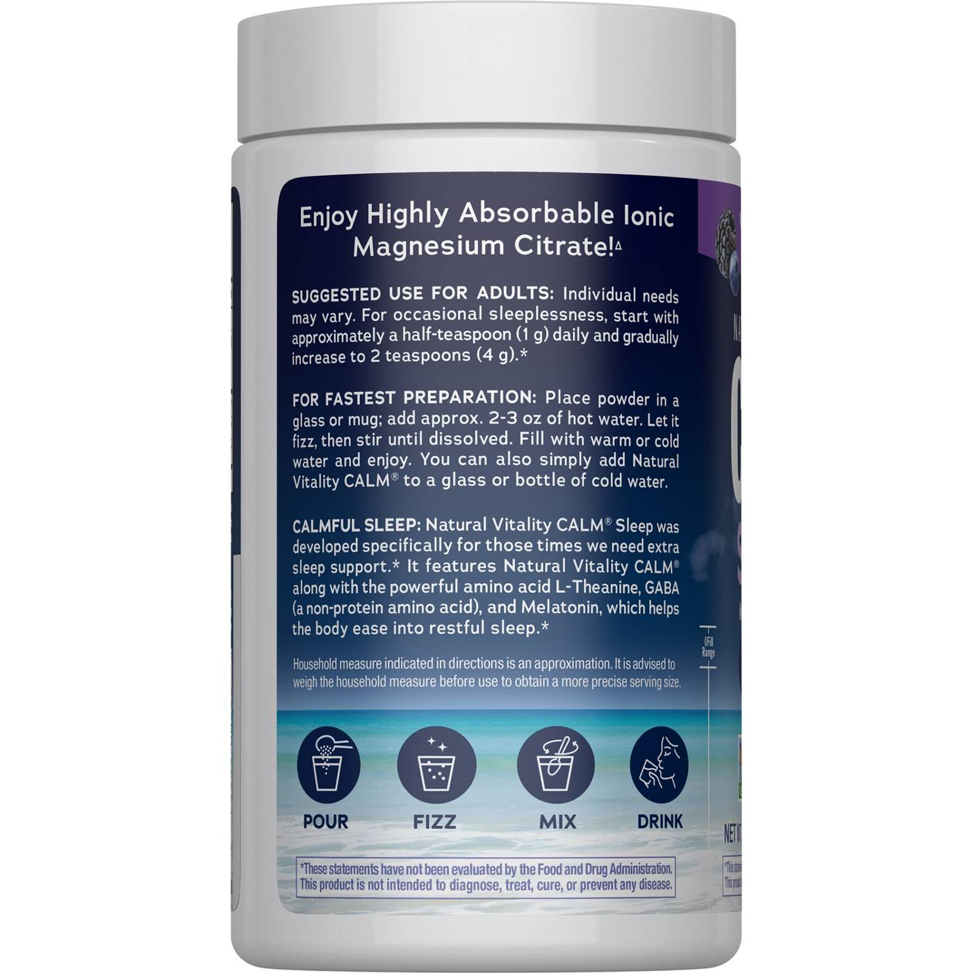 Natural Vitality Calm Sleep Magnesium Supplement Drink Mix - Mixed Berry; image 3 of 4