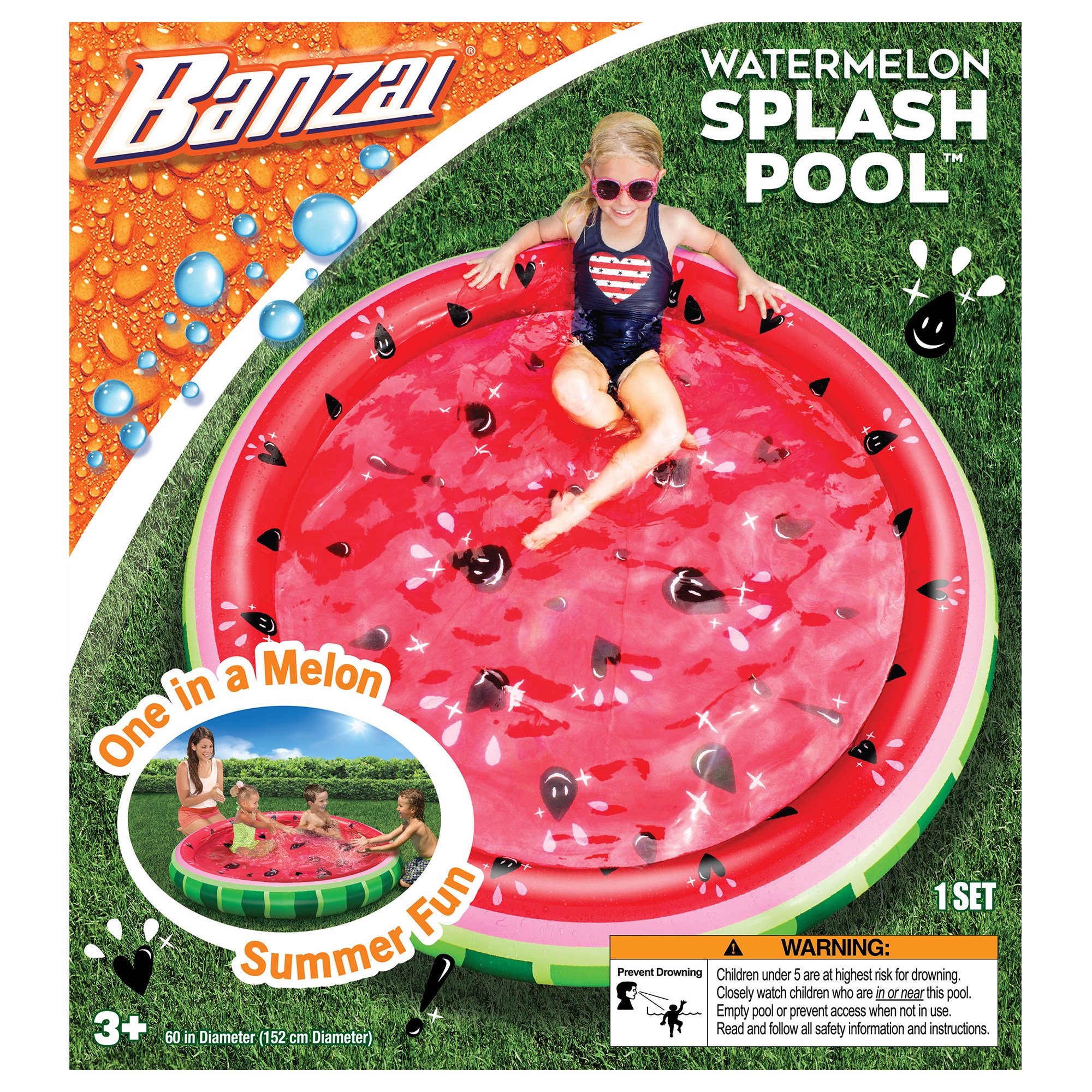 Banzai Watermelon Splash Inflatable Pool Shop Kiddie Pools at HEB