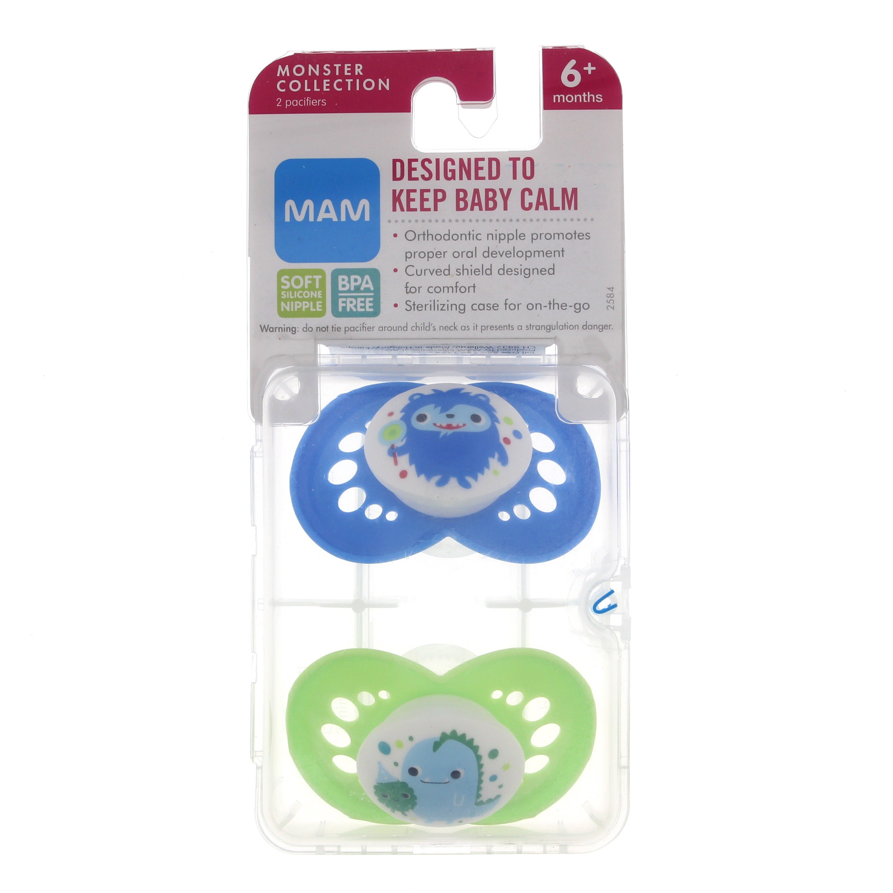 MAM Monsters Pacifier Silicone Blue and Green Shop Pacifiers at HEB