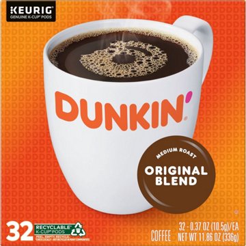 Dunkin' Original Blend Medium Roast Single Serve Coffee K Cups, 32 ct
