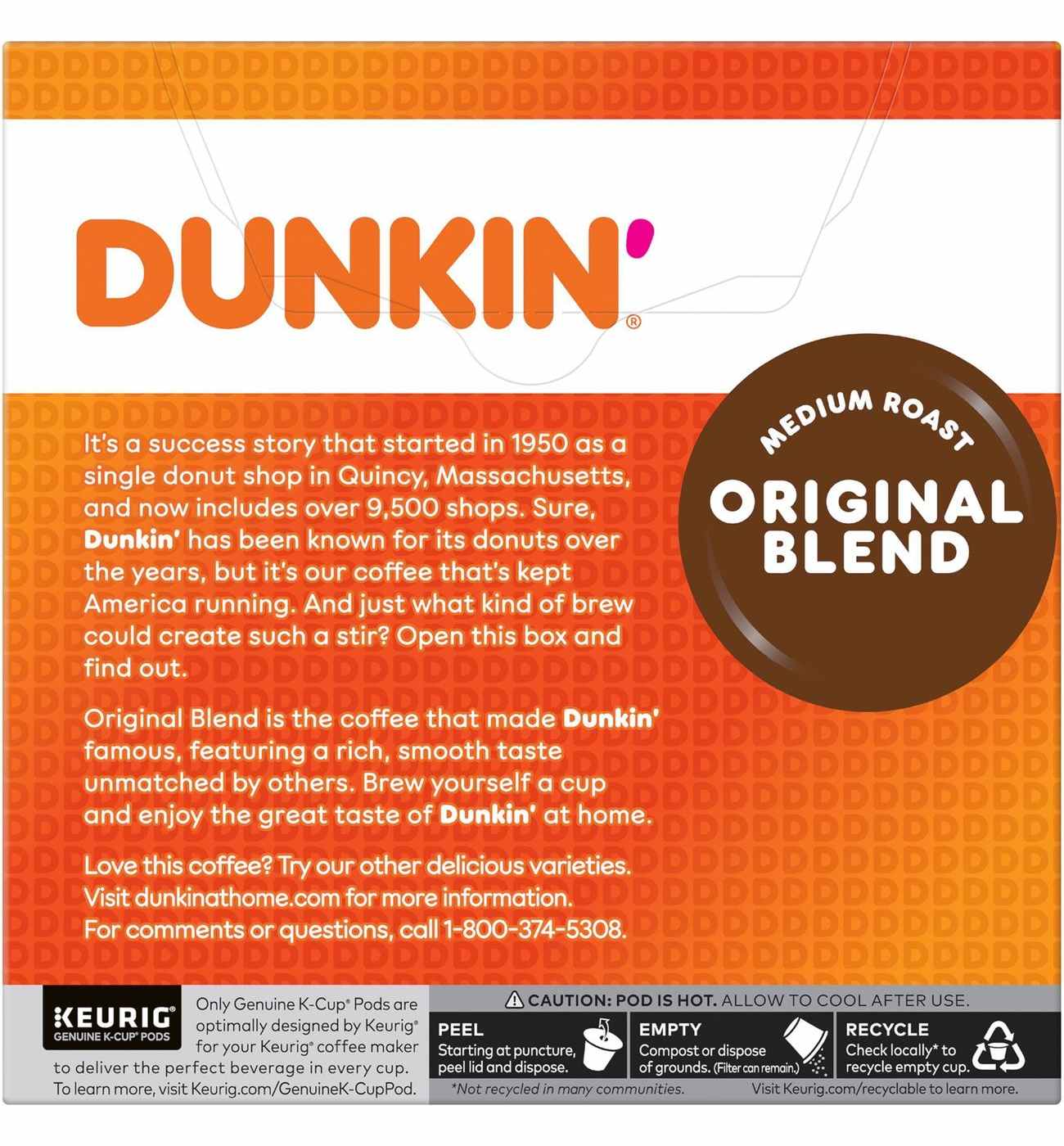 Dunkin' Original Blend Medium Roast Single Serve Coffee K Cups; image 3 of 8