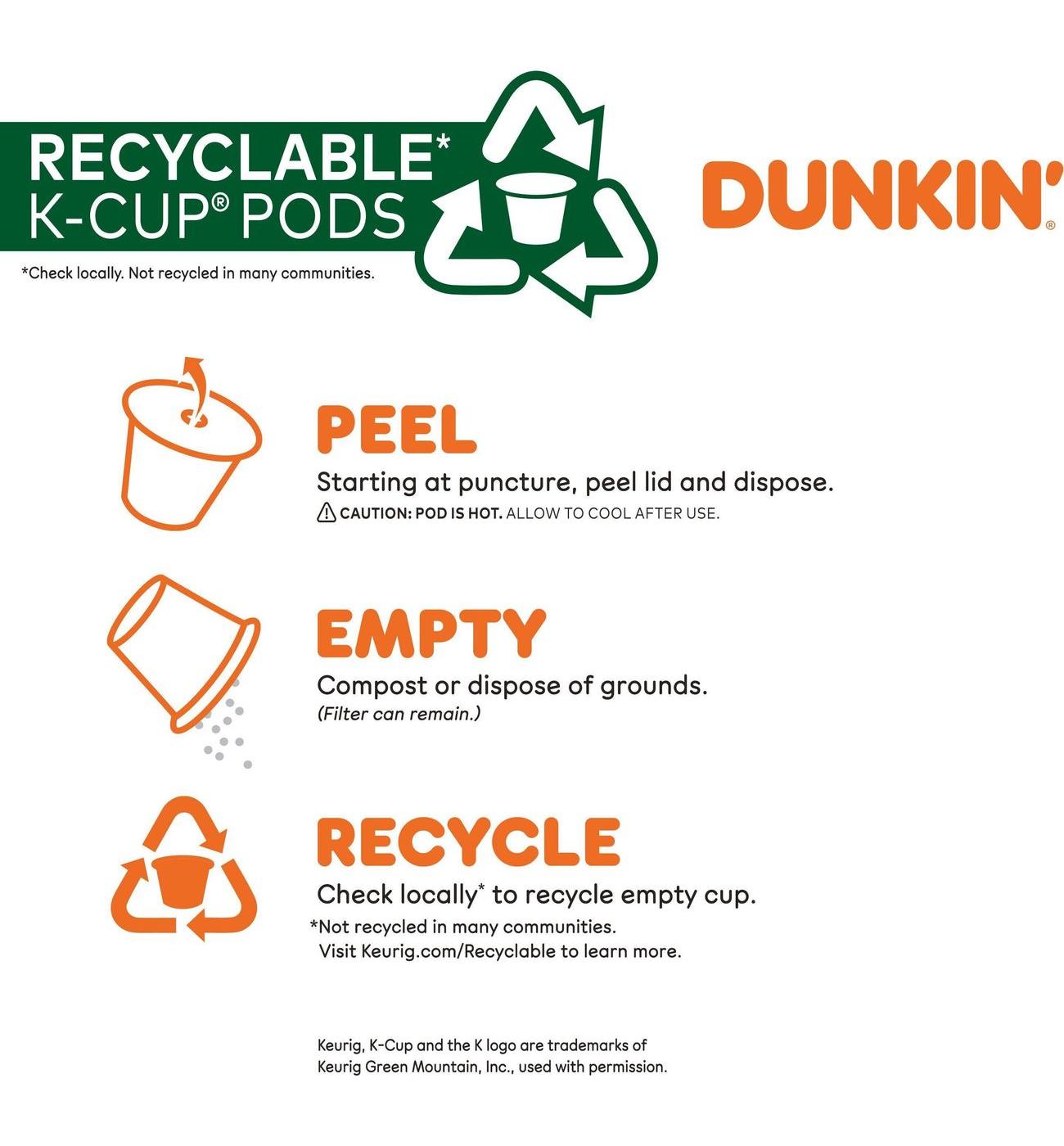 Dunkin' Original Blend Medium Roast Single Serve Coffee K Cups; image 8 of 8