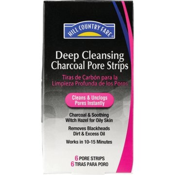 Hill Country Essentials Deep Cleansing Charcoal Blackheads Pore Strips, 6 ct