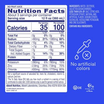 Pedialyte Advanced Rehydration Electrolyte Drink, Dye-Free, Berry Frost, 1 Liter, 33.8 oz