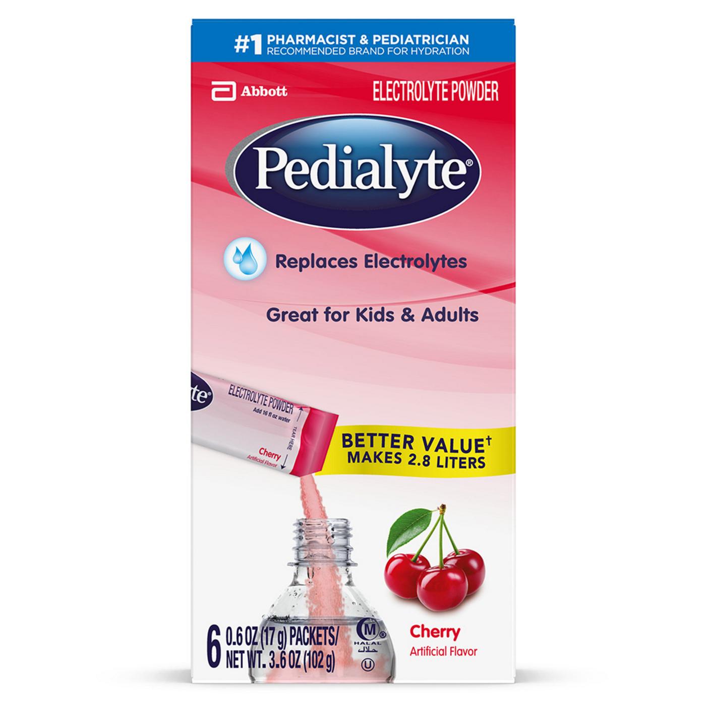Pedialyte Electrolyte Powder Packets Cherry Shop Mixes & flavor