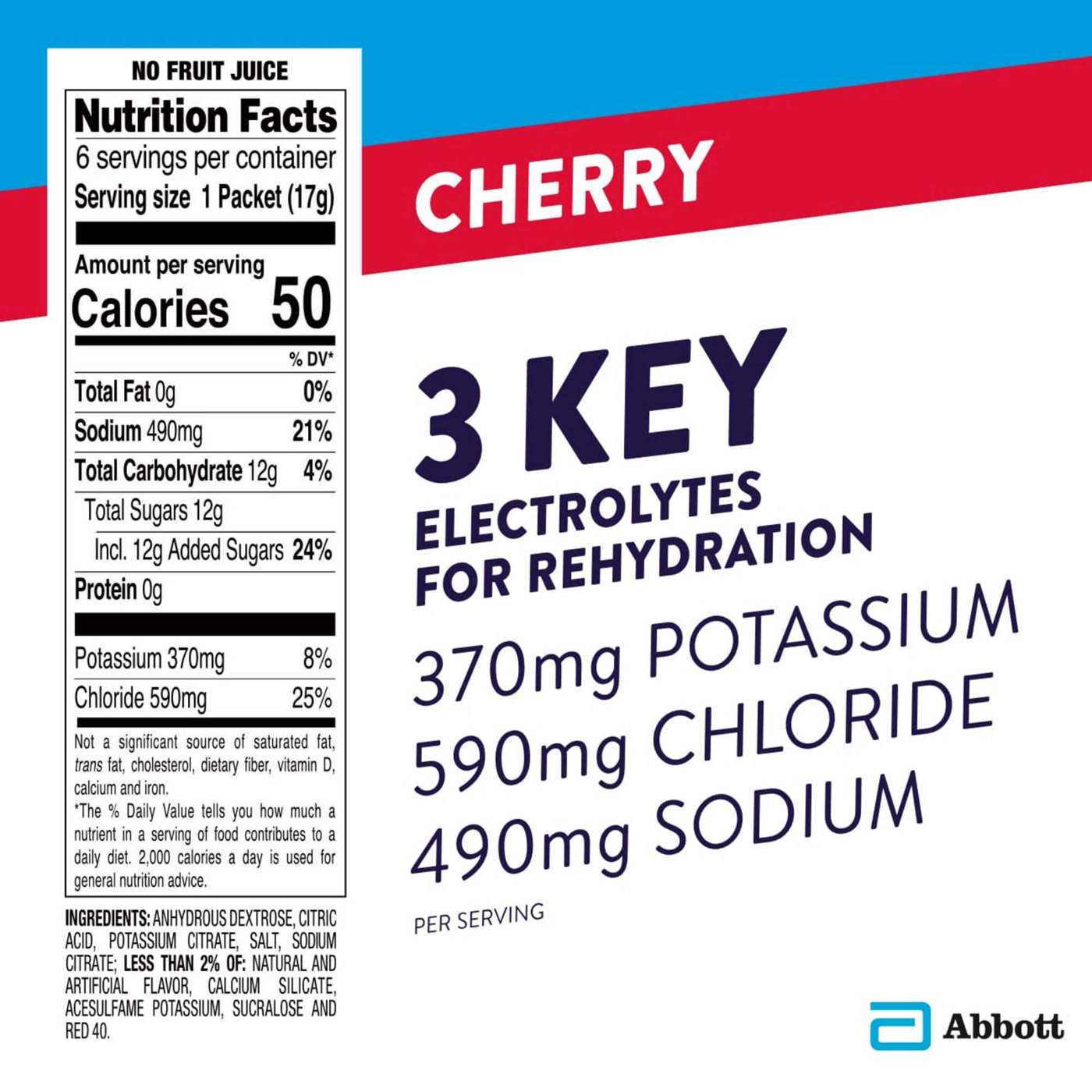 Pedialyte Electrolyte Powder Packets - Cherry; image 5 of 7
