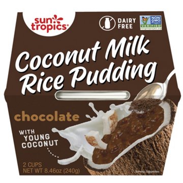 Sun Tropics Dairy Free Coconut Milk Rice Pudding Cups - Chocolate, 2 ct