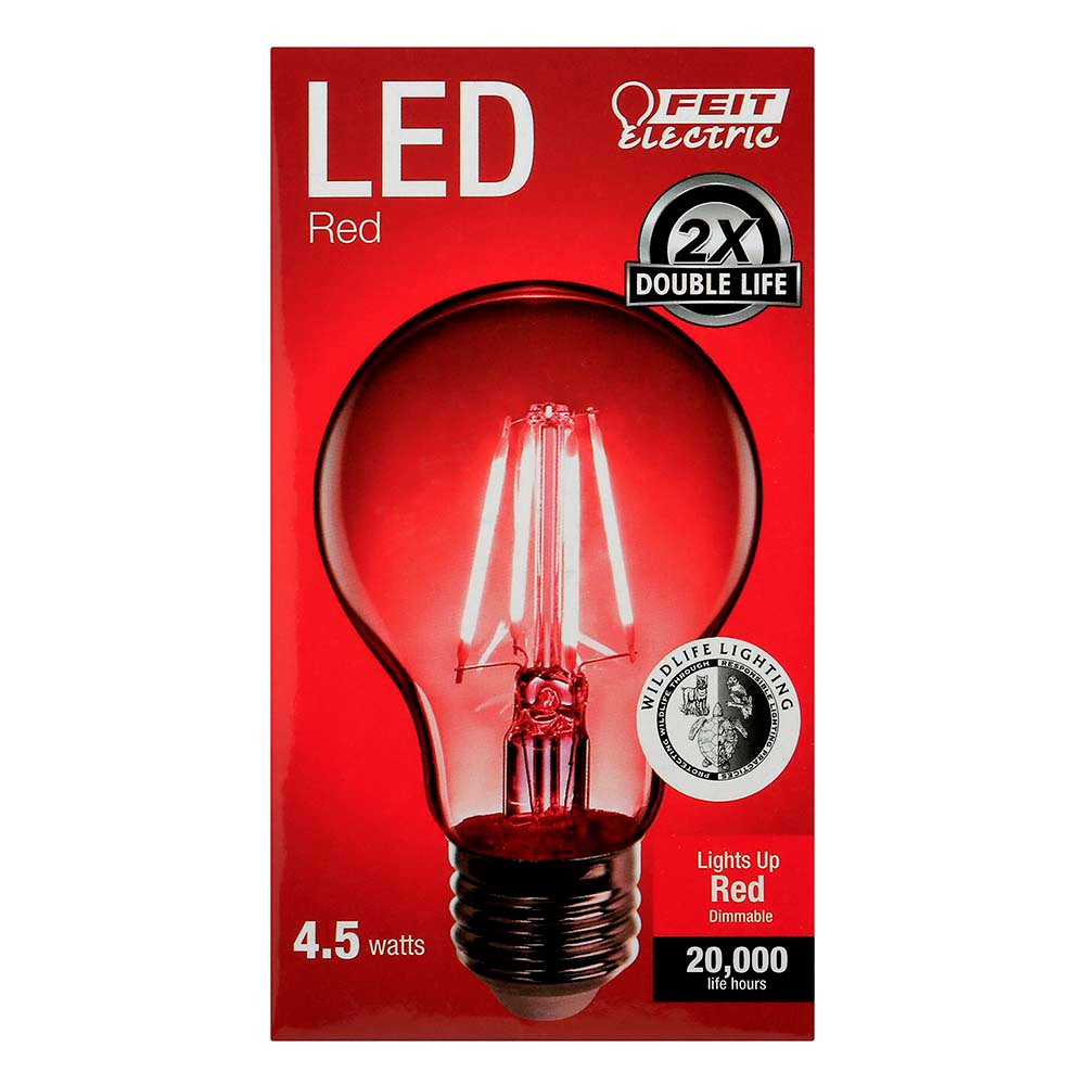 Feit Electric A19 LED Red Filament Light Bulb Shop Light Bulbs at HEB