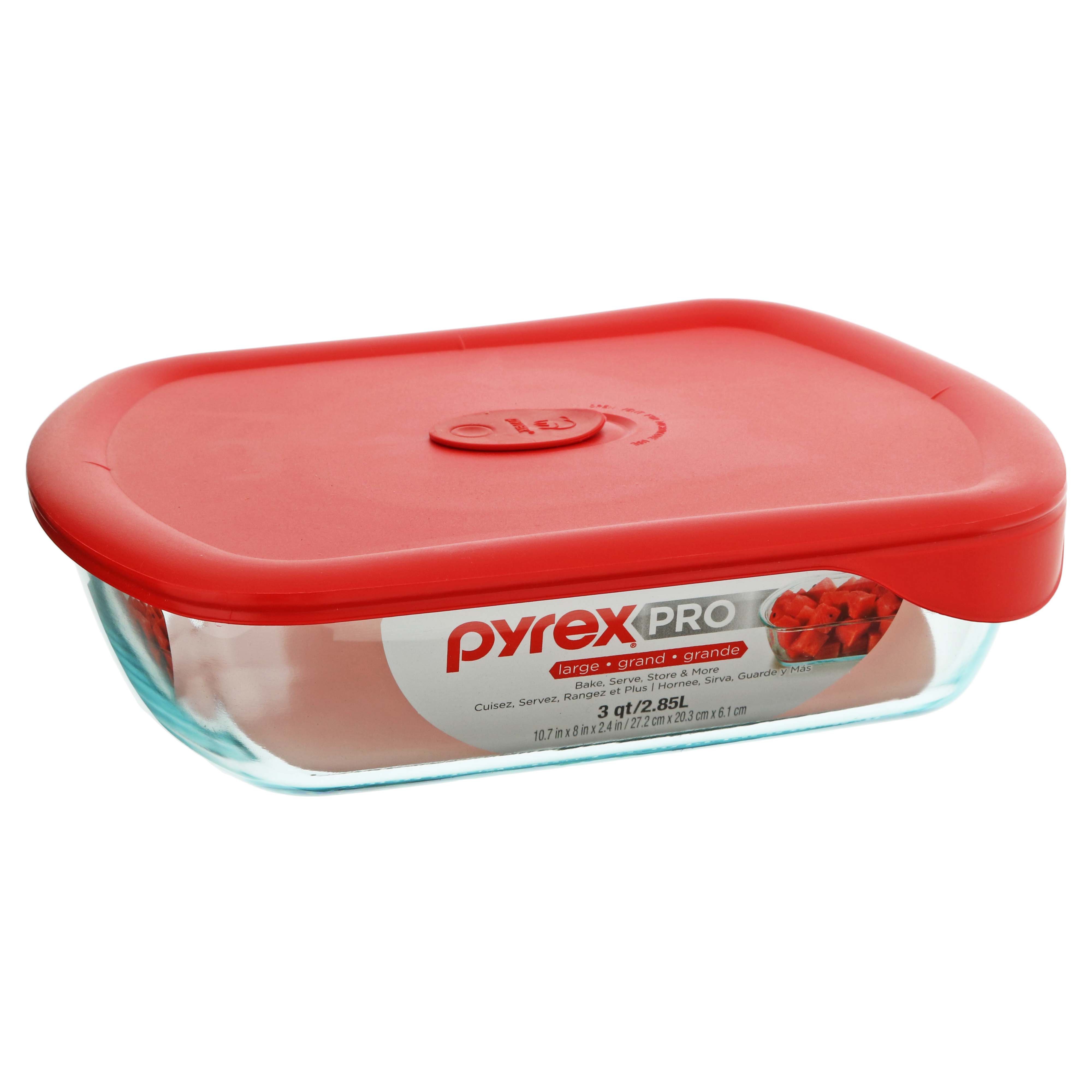 Pyrex Pro Rectangle Storage Dish with Red Vented Lid Shop Food