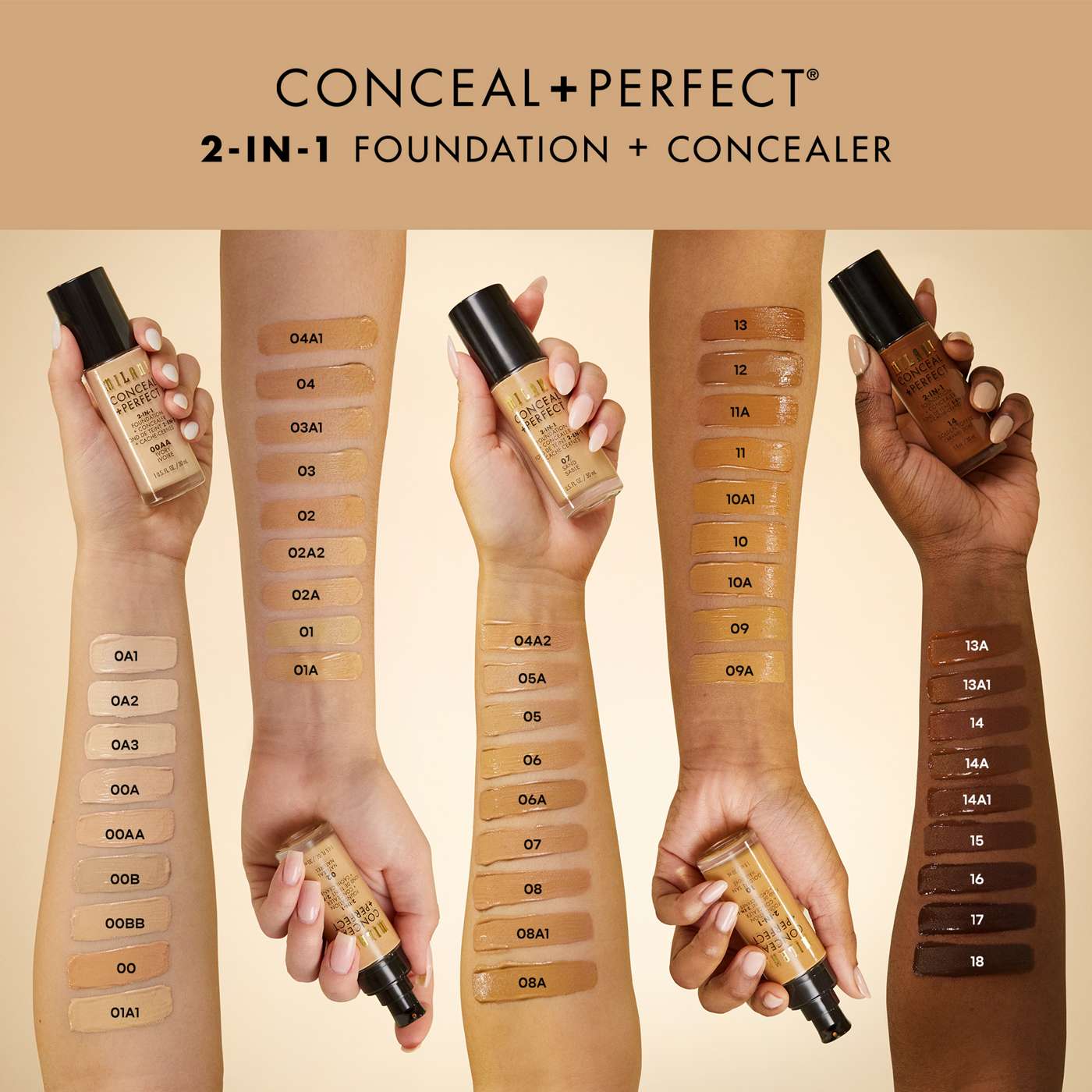 Milani Conceal + Perfect 2-in-1 Foundation + Concealer - Porcelain; image 6 of 8