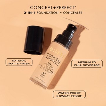 Milani Conceal + Perfect 2-in-1 Foundation + Concealer - Natural Beige, 1 oz