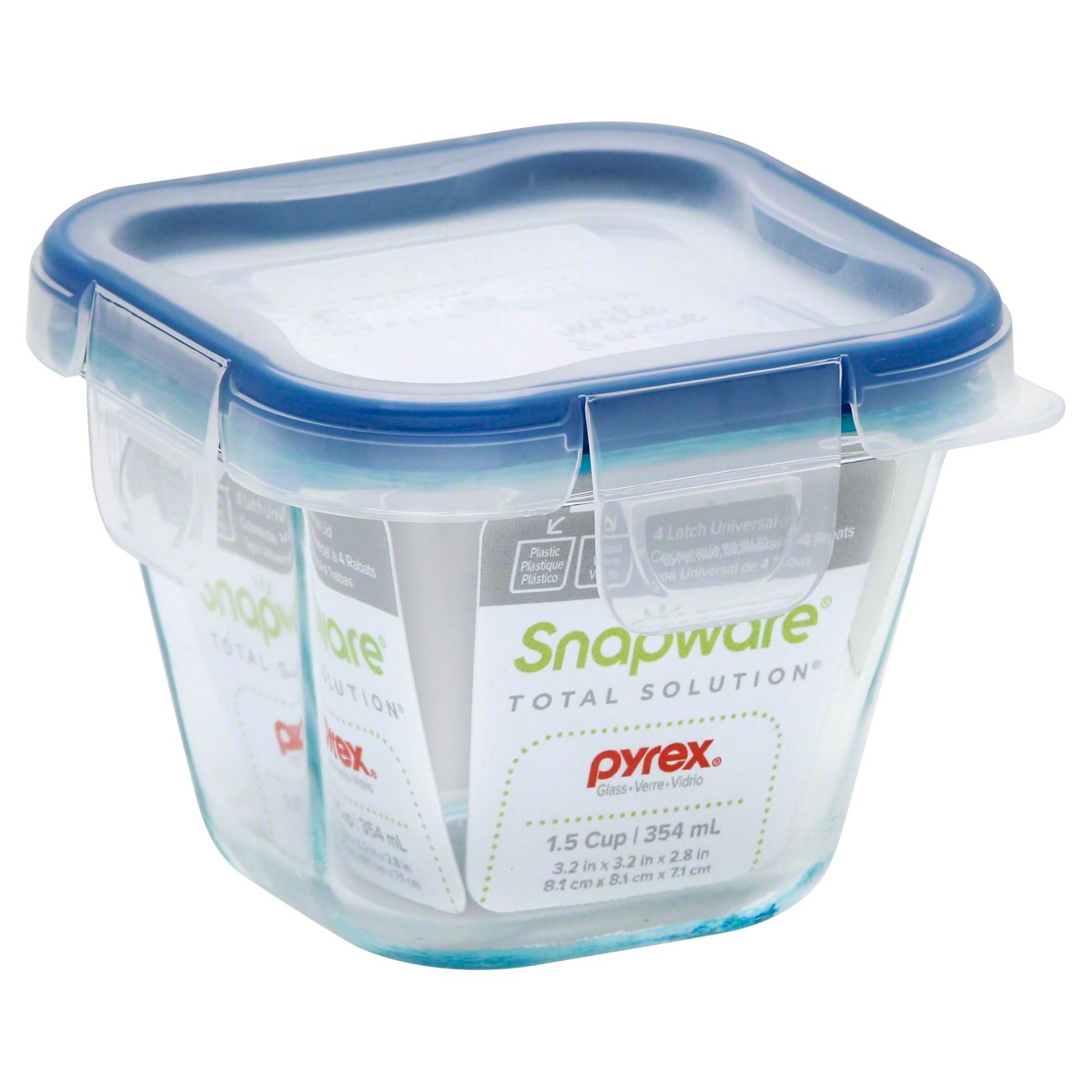  Snapware 1-Cup Total Solution Square Food Storage Container,  Glass : Home & Kitchen