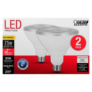 Feit Electric PAR38 75-Watt LED Light Bulbs - Warm White, 2 pk