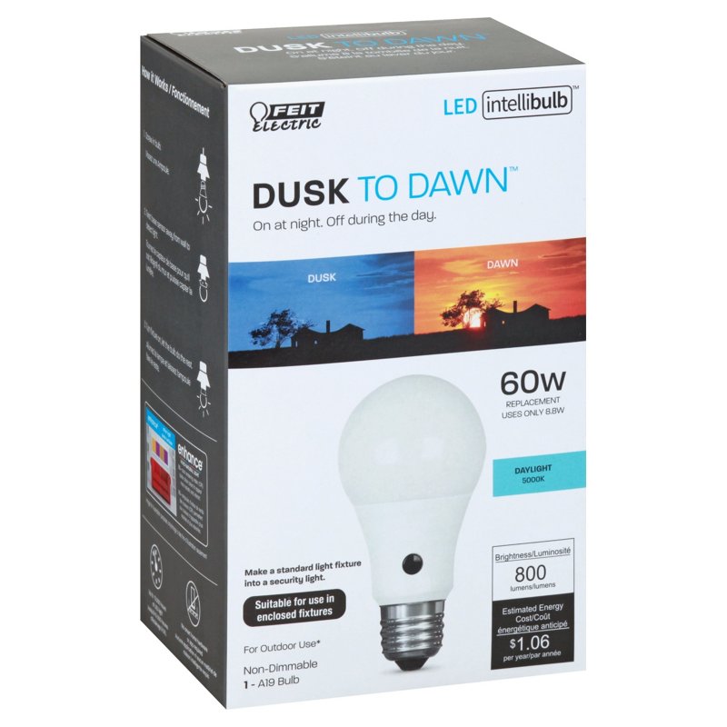 60 watt replacement led dusk to dawn light bulb