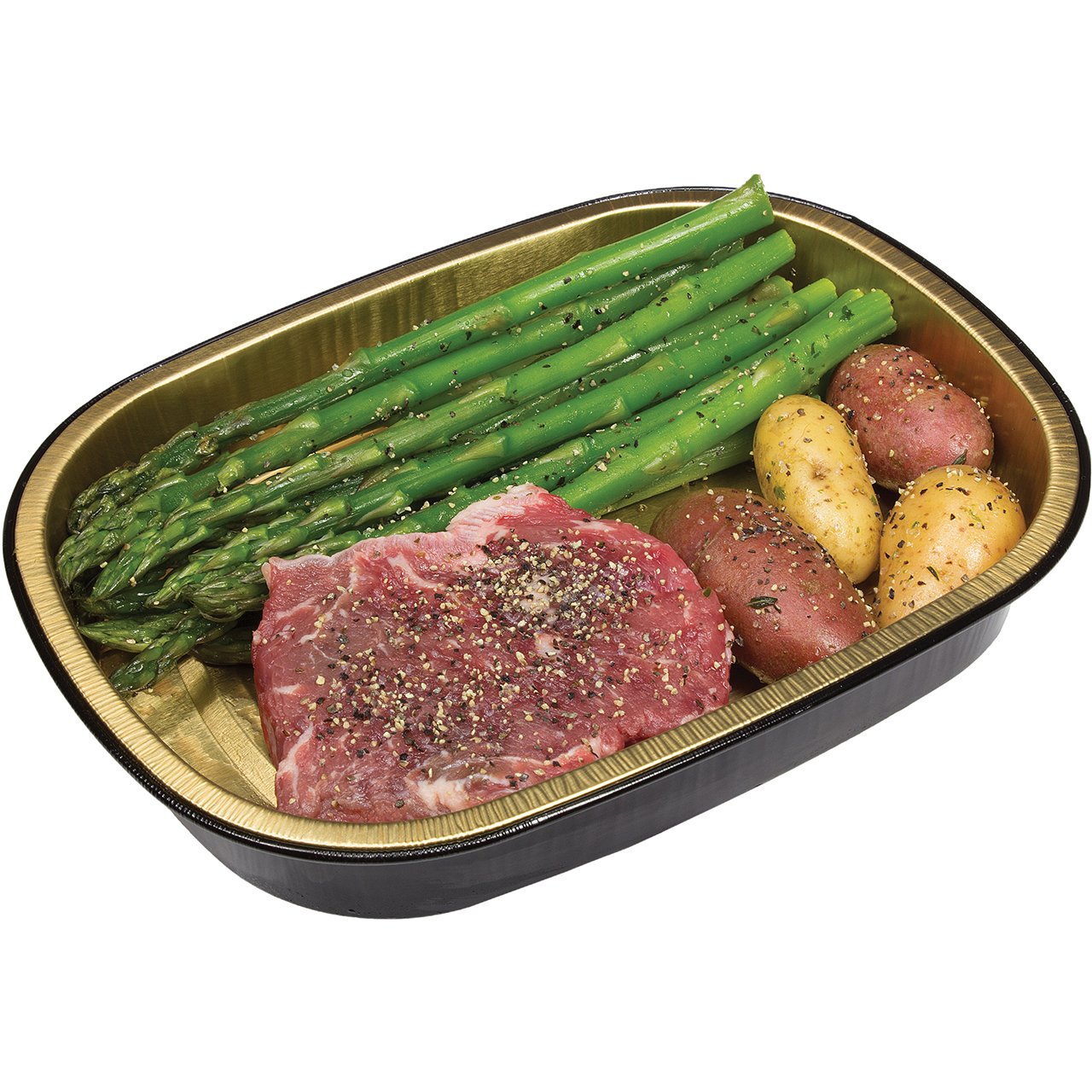 H-E-B Meal Simple Seasoned Beef Steak with Asparagus and Potatoes