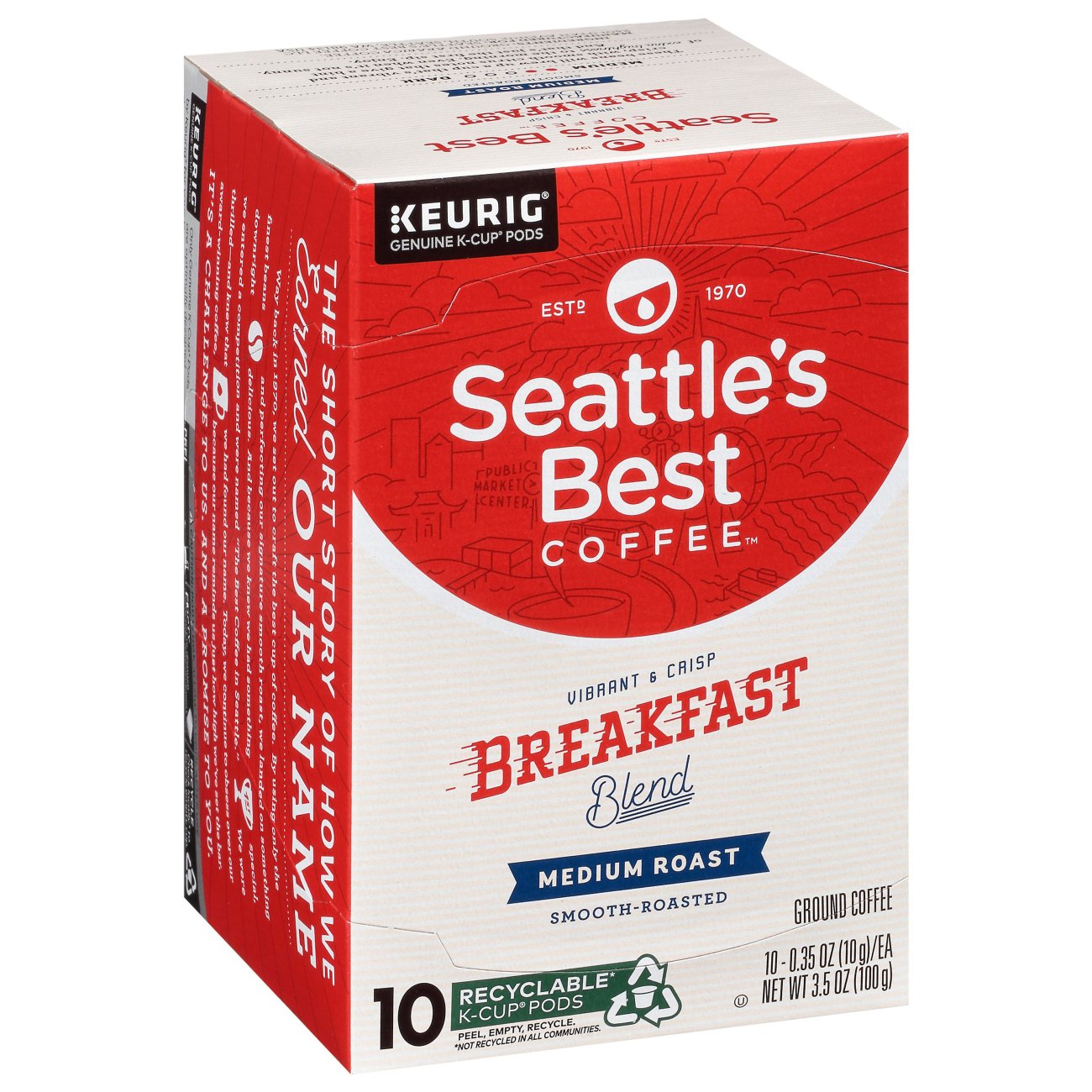 Seattle's Best Breakfast Blend Medium Roast Single Serve Coffee K Cups