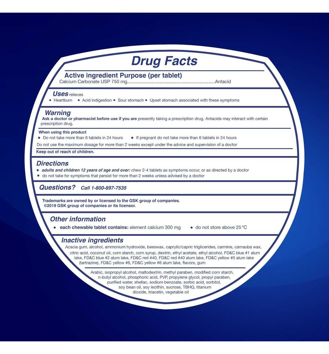 Tums Chewy Bites Chewable Antacid Tablets for Heartburn Relief, Assorted Berries; image 8 of 8