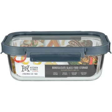 Kitchen & Table by H-E-B Borosilicate Glass Rectangle Food Storage Container, 6.3 cups