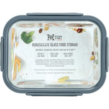 Kitchen & Table by H-E-B Borosilicate Glass Rectangle Food Storage Container, 6.3 cups