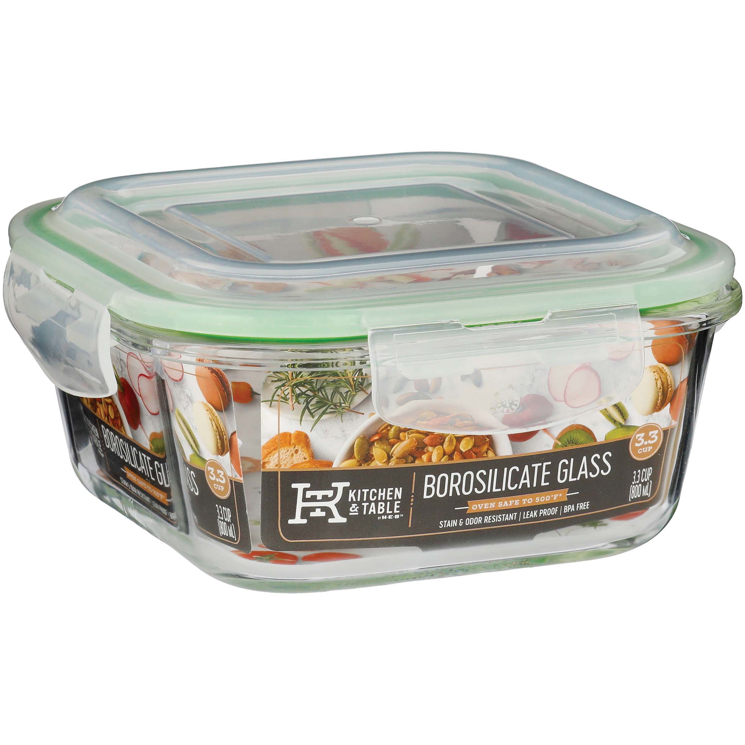 Kitchen & Table by HEB Borosilicate Glass Square Food Storage Container Shop Food storage at