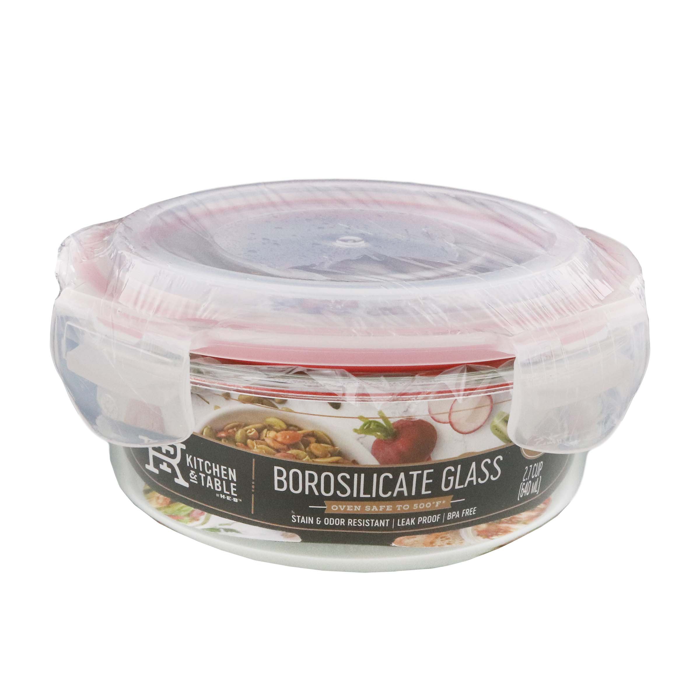 Kitchen & Table by HEB Borosilicate Glass Round Food Storage