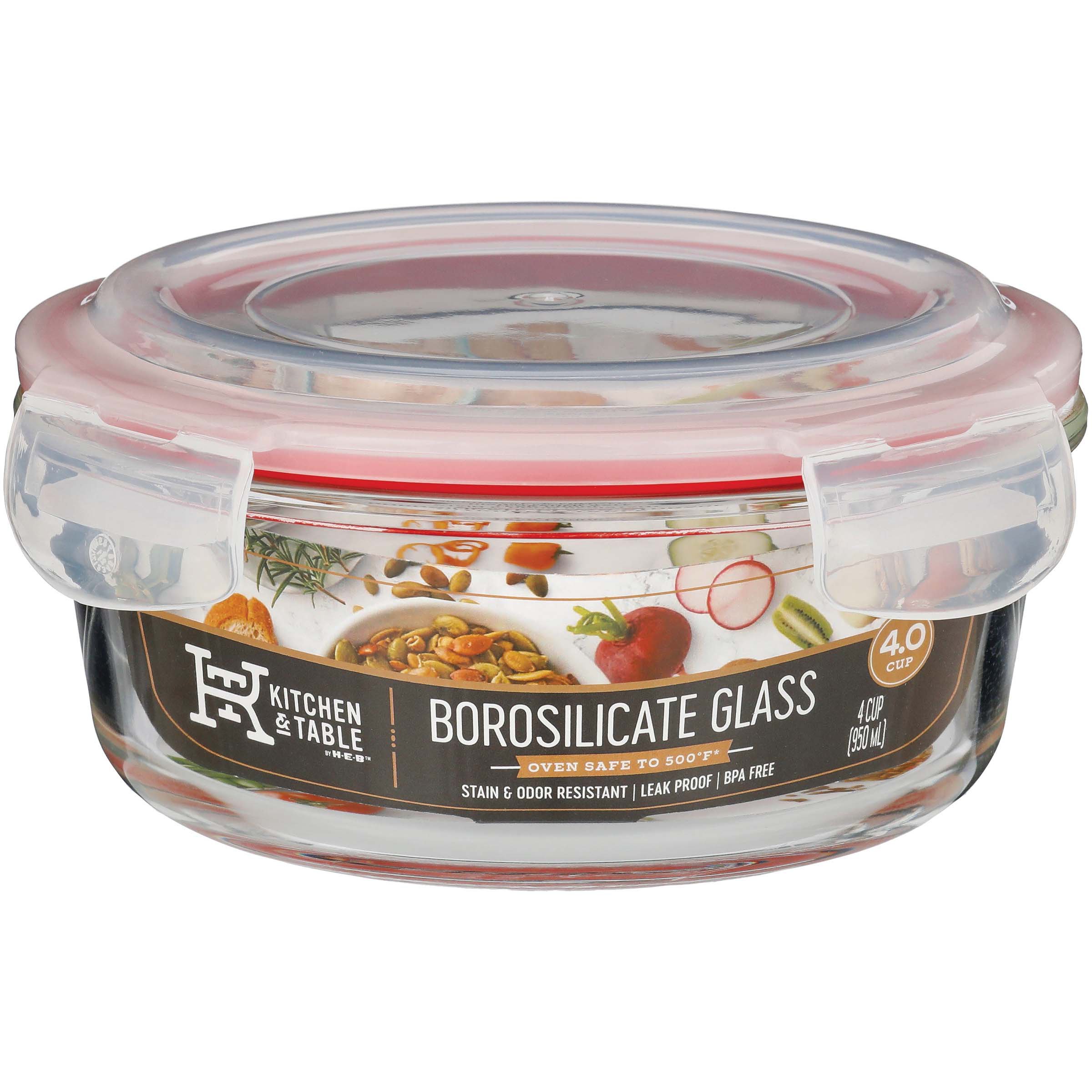 Borosilicate Glass Round Food Storage