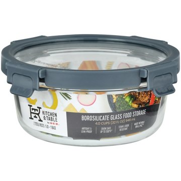 Kitchen & Table by H-E-B Borosilicate Glass Round Food Storage Container, 4 cups
