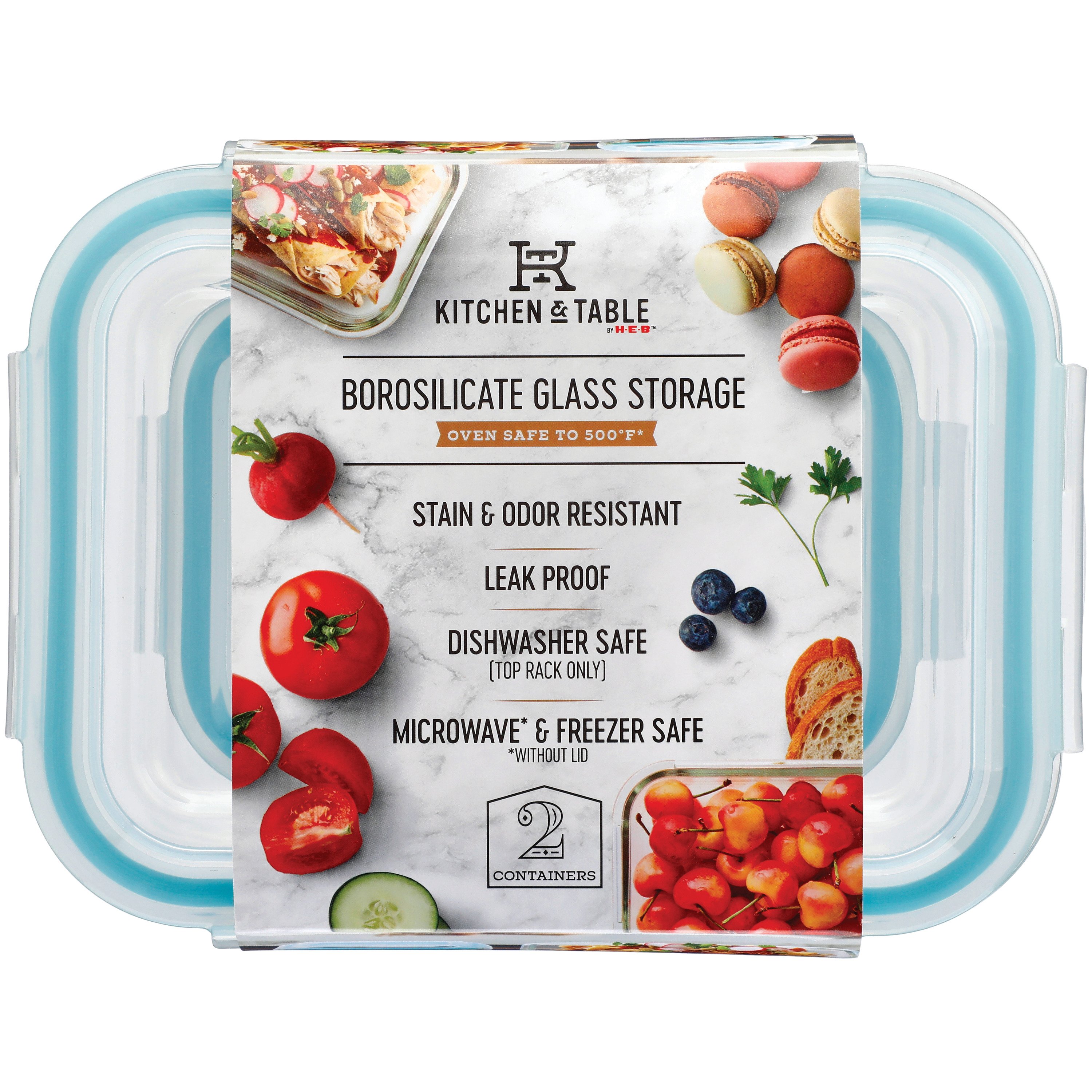 Kitchen & Table by H-E-B Multi-Color Borosilicate Glass Food Storage Set -  Shop Pans & Dishes at H-E-B