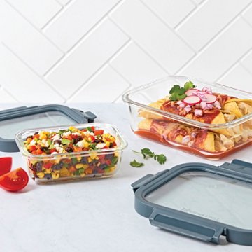 Kitchen & Table by H-E-B Borosilicate Glass Rectangle Food Storage Set, 4 pc