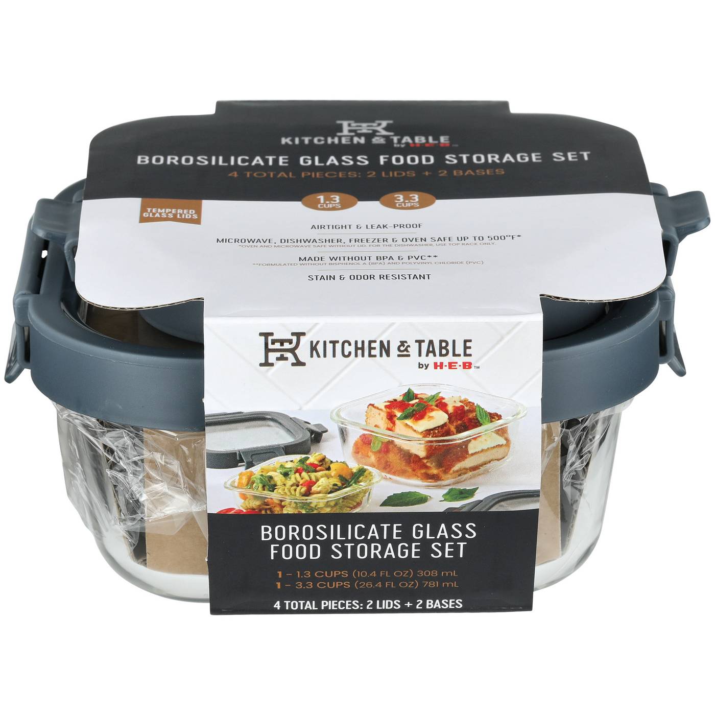 Kitchen & Table by H-E-B Borosilicate Glass Square Food  Storage Set; image 1 of 2