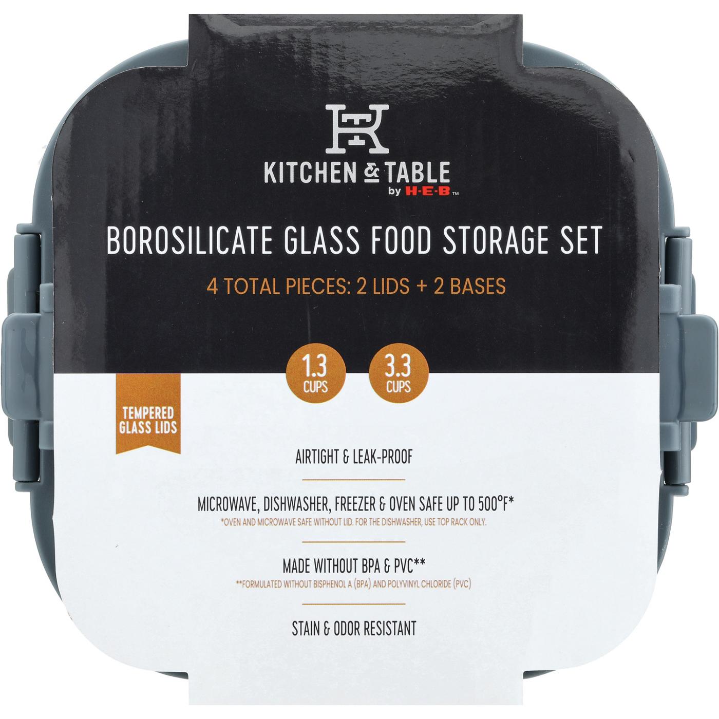 Kitchen & Table by H-E-B Borosilicate Glass Square Food  Storage Set; image 2 of 2