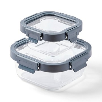 Kitchen & Table by H-E-B Borosilicate Glass Square Food  Storage Set, 4 pc