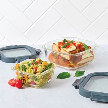 Kitchen & Table by H-E-B Borosilicate Glass Square Food  Storage Set, 4 pc