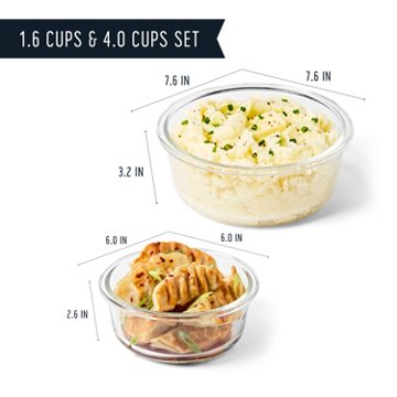 Kitchen & Table by H-E-B Borosilicate Glass Round Food Storage Set, 4 pc