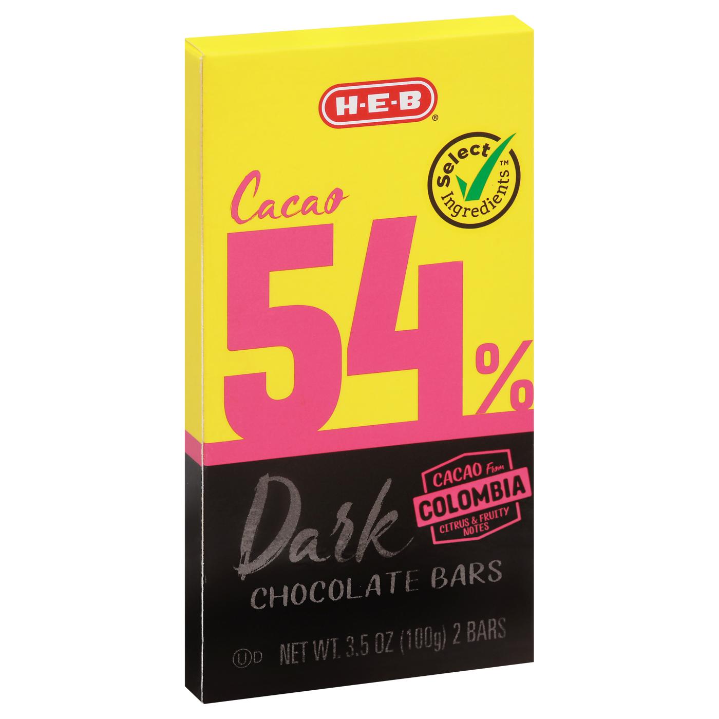 H-E-B 54% Cacao Dark Chocolate Bars; image 4 of 5